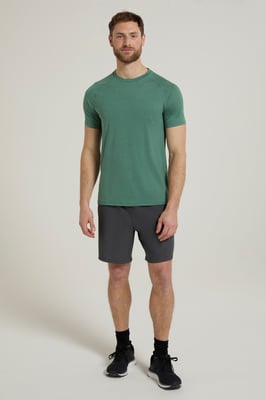 'Agra' Men's Melange T-Shirt Quick Wicking Breathable Sports T-Shirt Green