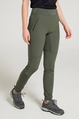 'Etna' Women's Hiking Leggings Water Resistant Stretchy Bottoms Khaki