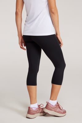 'Blackout' Women's Capri Leggings Moisture Wicking Stretchy Bottoms Black