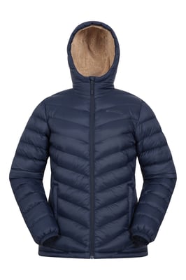 'Seasons' Women's Padded Jacket Fur Lined Water Resistant Coat Navy