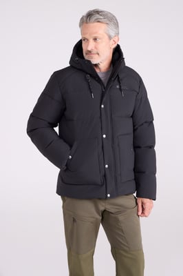 'Manta' Men's Borg Lined Jacket Isotherm Water Resistant Padded Coat Black