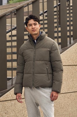 'Volt' Men’s Padded Jacket Water Resistant Thermal Coat Forest Green