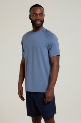 'Agra' Men's Melange T-Shirt Quick Wicking Breathable Sports T-Shirt Dark Blue
