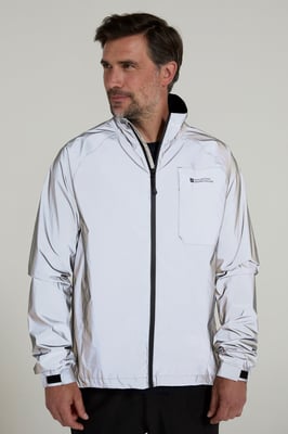 'Adrenaline' Men's Cycling Jacket Reflective Waterproof Coat Silver