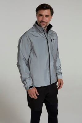 'Adrenaline' Men's Cycling Jacket Reflective Waterproof Coat Silver
