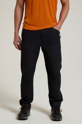 'Jungle' Men's Trekking Trousers Water Resistant Sun Protection Pants Black