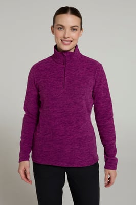 'Snowdon' Women's Fleece Top Half Zip Breathable Quick Dry Sweater Purple