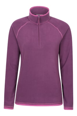 'Montana' Women's Microfleece Jacket Half Zip Breathable Quick Dry Sweater Berry