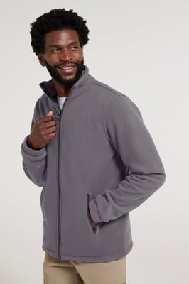 'Bernard' Men's Fleece Sweater with Pockets Windproof Breathable Coat Dark Grey