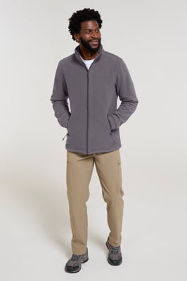 'Bernard' Men's Fleece Sweater with Pockets Windproof Breathable Coat Dark Grey