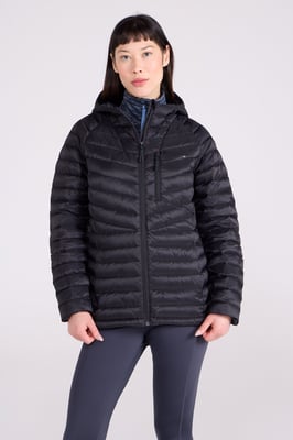 'Skyline' Women's Hydrophobic Down Jacket Water Resistant Hooded Winter Coat Black