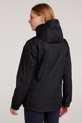 'Bracken' Women's Extreme 3 in 1 Waterproof Jacket Warm Inner Fleece Winter Coat Black