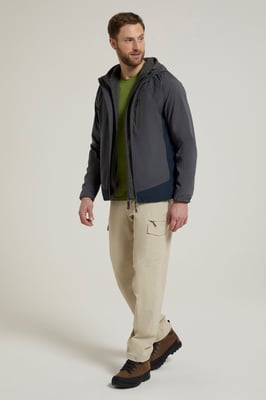 'Ambit' Men's Softshell Jacket Water Resistant Windproof Coat Dark Grey