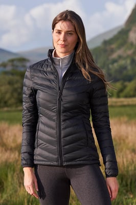 Women's Featherweight Down Jacket Water Resistant Full Zip Puffer Winter Coat Black