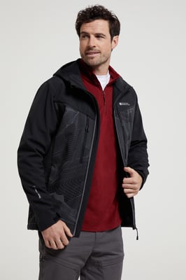 'Illuminate II' Men's Softshell Jacket Water Resistant Windproof Coat Black