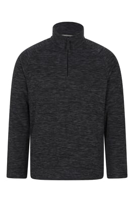 'Snowdon' Men's Fleece Top Half Zip Breathable Quick Dry Sweater Black