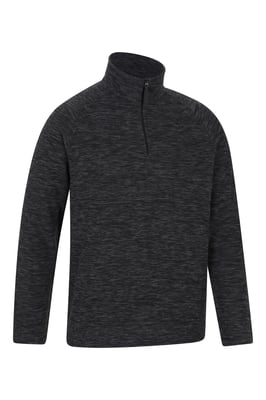 'Snowdon' Men's Fleece Top Half Zip Breathable Quick Dry Sweater Black