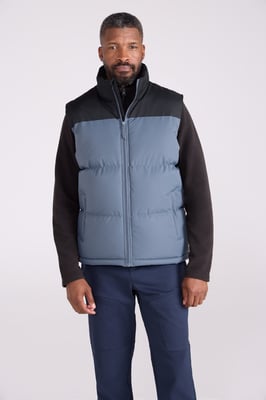 'Rock' Men's Borg Padded Gilet Water Resistant Sleeveless Jacket Grey