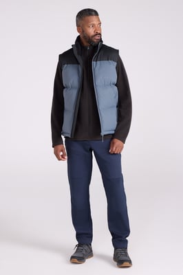 'Rock' Men's Borg Padded Gilet Water Resistant Sleeveless Jacket Grey