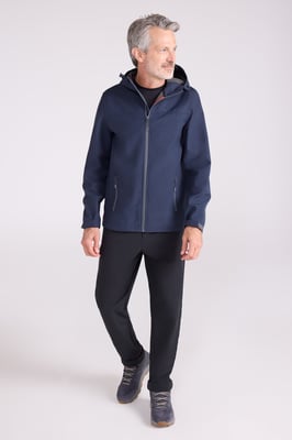 'Reykjavik' Men's Textured Softshell Jacket Water Resistant Breathable Activewear Navy