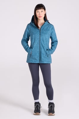 'Exodus' Women's Printed Softshell Jacket Water Resistant Windproof Activewear Teal
