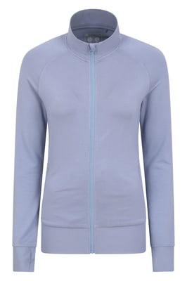 Women's Bamboo Rich Full Zip Midlayer Soft Stretchy Quick Wick Activewear Jumper Blue