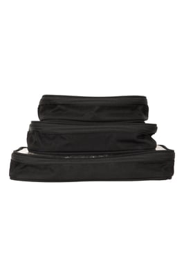 Clear Travel Cases 3 Pack Durable Compact Lightweight Luggage Packing Pouches Black