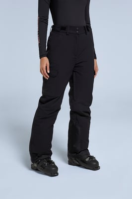 'Glaze' Women's Snow Pants Casual Straight Leg Adjustable Waist Winter Trouser Black