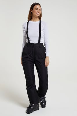 'Moon' Women's Slim Leg Ski Pants Water Resistant Warm Insulated Winter Trousers Black