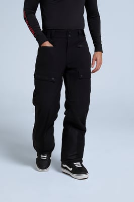'Glaze' Men's Snow Pants Casual Straight Leg Adjustable Waist Winter Trouser Black