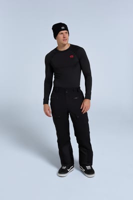 'Glaze' Men's Snow Pants Casual Straight Leg Adjustable Waist Winter Trouser Black