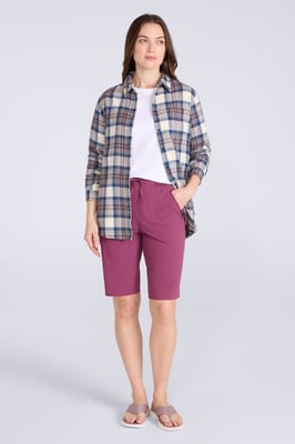 'Explorer' Women's Long Shorts Quick Dry Walking Active Adventure Bottoms Burgundy