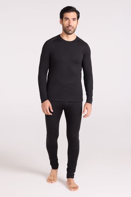 'Talus' Men's Thermal Base Layer Top Quick Drying Breathable Black