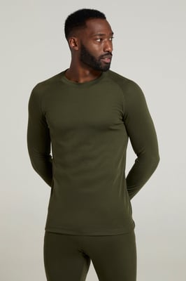 'Talus' Men's Thermal Base Layer Top Quick Drying Breathable Khaki