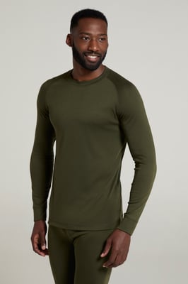 'Talus' Men's Thermal Base Layer Top Quick Drying Breathable Khaki