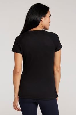 'Talus' Women's Round Neck Tee Quick Dry Thermal Base Layer Top Black