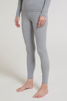 Women's Base Layer Pants Merino Thermal Breathable Trousers Light Grey