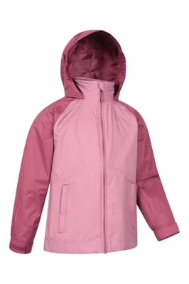 'Torrent II' Kids Waterproof Jacket with Taped Seams Rain Coat Pink