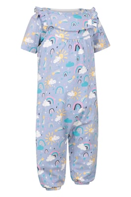Baby Frill Dungaree Set Soft Cotton 2 Piece Kids Comfortable Casual Wear Outfit Lilac