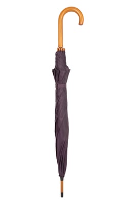 Unisex Classic Durable Rain Umbrella with Curved Handle Lightweight Brolly Berry