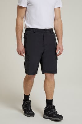 'Explore' Men's Shorts with Pockets Quick Dry Summer Bottoms Black