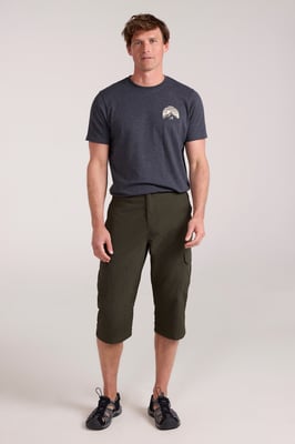 'Explore' Men's Long Shorts Quick Dry Walking Active Adventure Bottoms Khaki