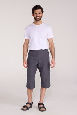 'Explore' Men's Long Shorts Quick Dry Walking Active Adventure Bottoms Grey