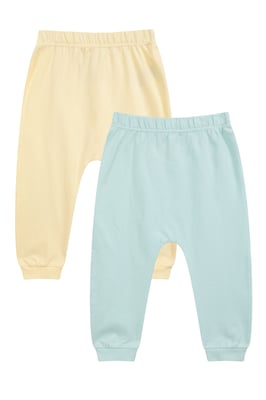 Baby Cuffed Joggers 2 Pack Soft Comfortable Stretchy Elastic Waistband Pants Pale Green