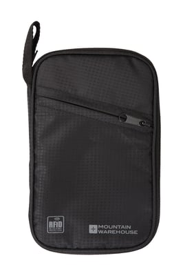 RFID Document Wallet Compact Travel Purse Lightweight Safe Slimline Card Holder Black
