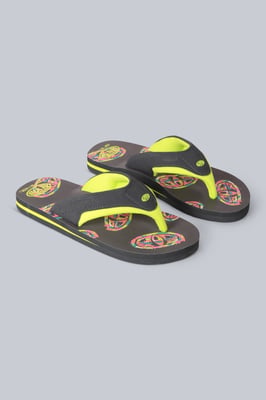 'Jekyl' Kids Flip Flops Slip On Lightweight Comfortable Walking Beach Slippers Lime Green