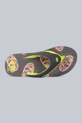 'Jekyl' Kids Flip Flops Slip On Lightweight Comfortable Walking Beach Slippers Lime Green