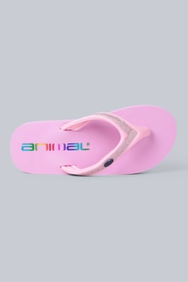 'Swish' Kids Flip Flops Slip On Lightweight Comfortable Walking Beach Slippers Pink