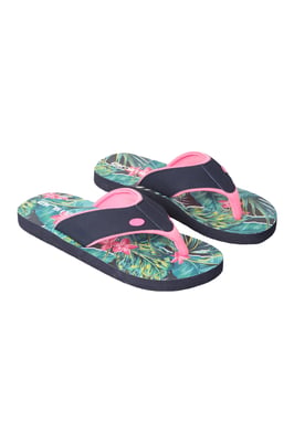 'Swish' Kids Flip Flops Slip On Lightweight Comfortable Walking Beach Slippers Green