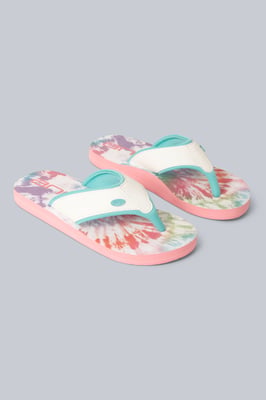 'Swish' Kids Flip Flops Slip On Lightweight Comfortable Walking Beach Slippers White